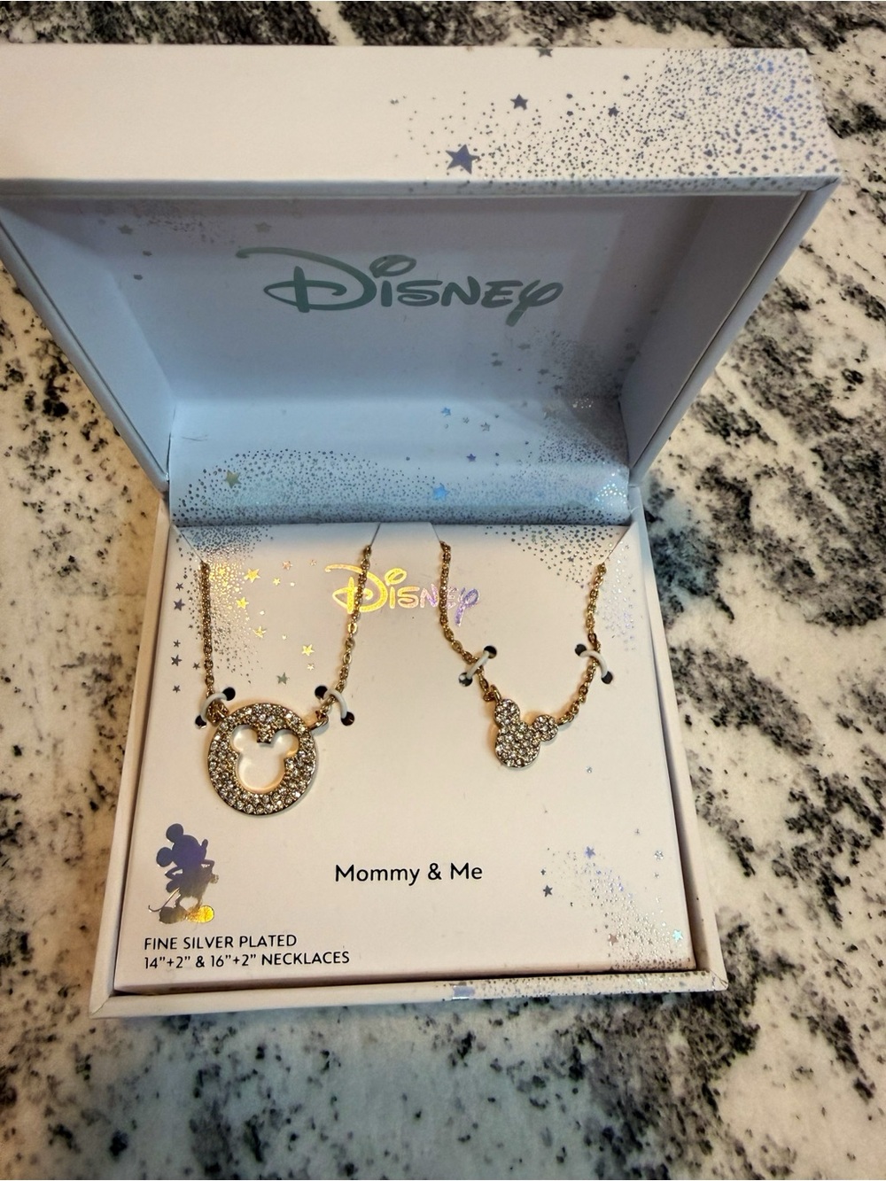 Disney Gold-Tone Crystal Mickey Mommy & Me Necklace Set